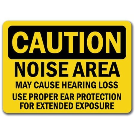 Signmission Caution Sign-Noise Area Hearing Loss Ear Protection Required-10x14 OSHA Sign, 14" H, CS-Hearing Loss CS-Hearing Loss